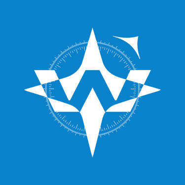 Waypoint Aviation Academy Inc. logo. White compass/star inside a blue square. DKLT Designs Aviation/Training Partner.